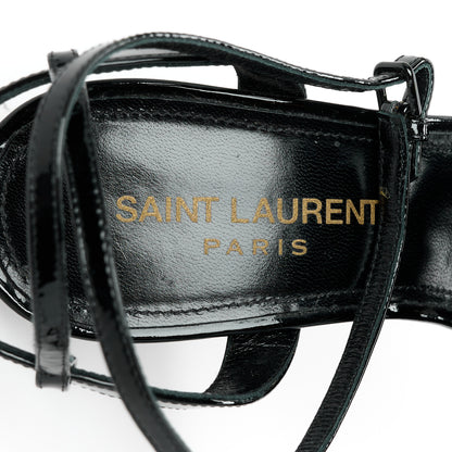 Saint Laurent Patent Amy Sandals 35 Black 7 of 10