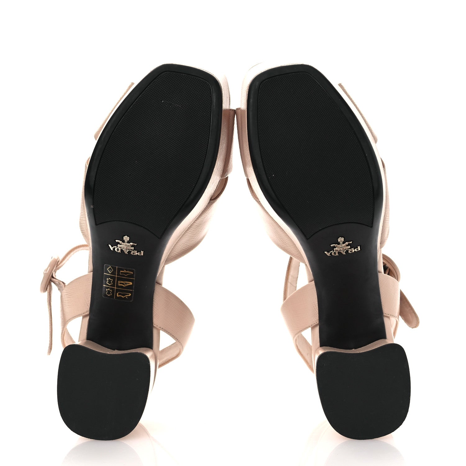 Prada Vernice Saffiano Embossed Crisscross Platform 20/65mm Sandals 37.5 Beige 7 of 14