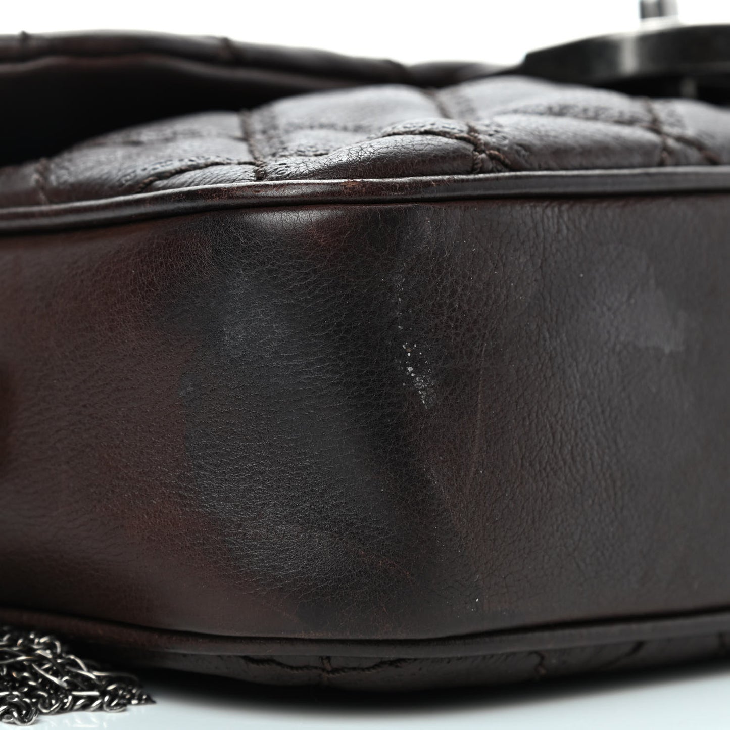 Calfskin Quilted Medium Coco Sporran Flap Brown