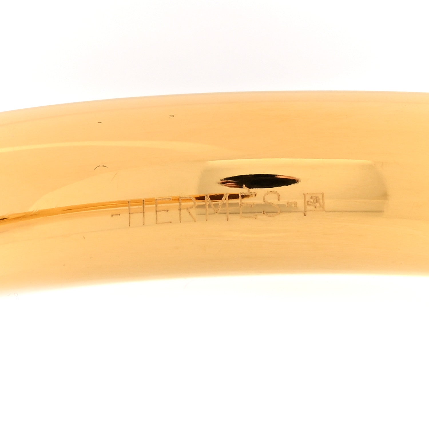 Hermes Tadelakt Kyoto Cuff Bracelet M Gold 3 of 5
