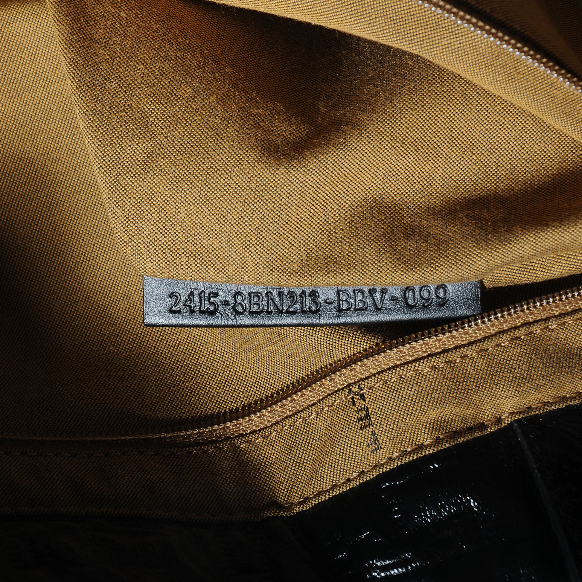 Fendi Patent Logo Embossed Tote Black 7 of 7