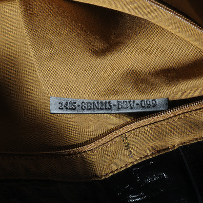 Fendi Patent Logo Embossed Tote Black 7 of 7