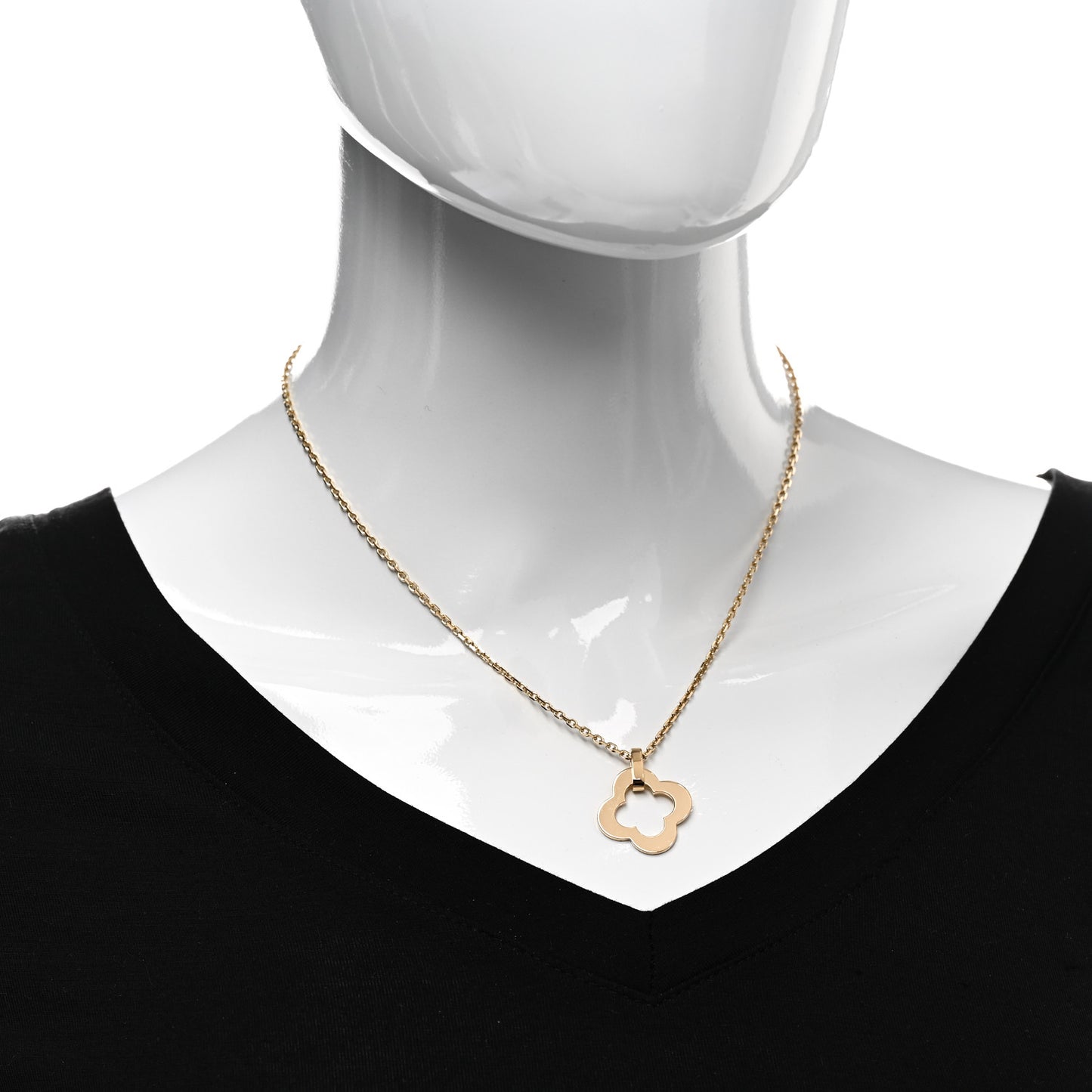 18K Yellow Gold Byzantine Alhambra Pendant Necklace