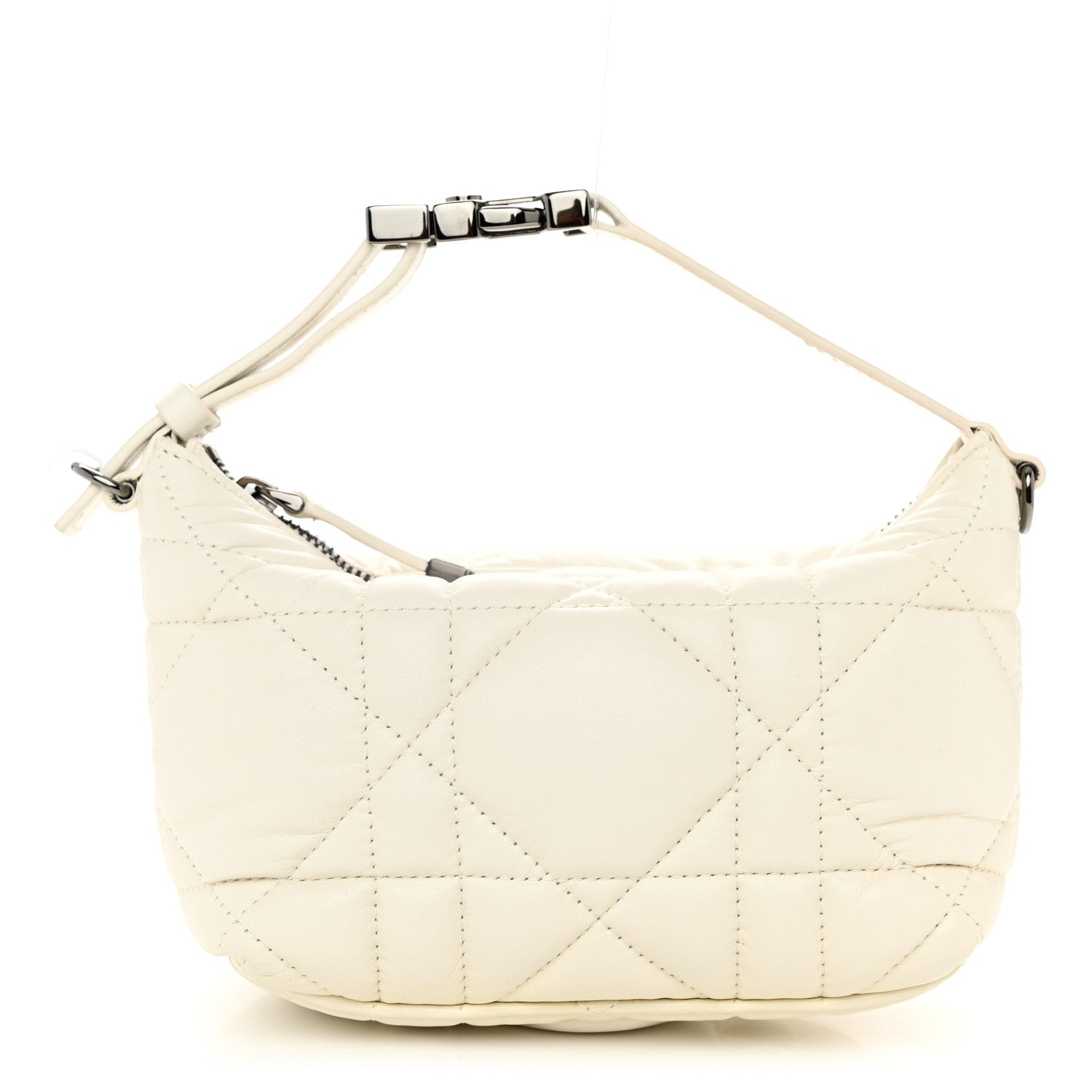 Christian Dior Calfskin Macrocannage Small Diortravel Nomad Pouch Latte 1 of 9