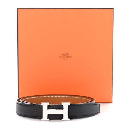 Hermes Box Togo 32mm Constance H Belt 90 90/36 Black Rouge Garance 6 of 6