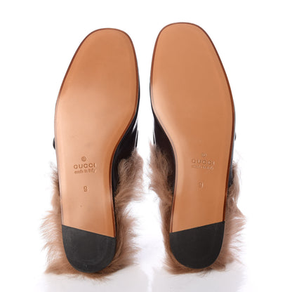 Gucci Goatskin Fur Web GG Mens Princetown Slippers 9 Black 5 of 9