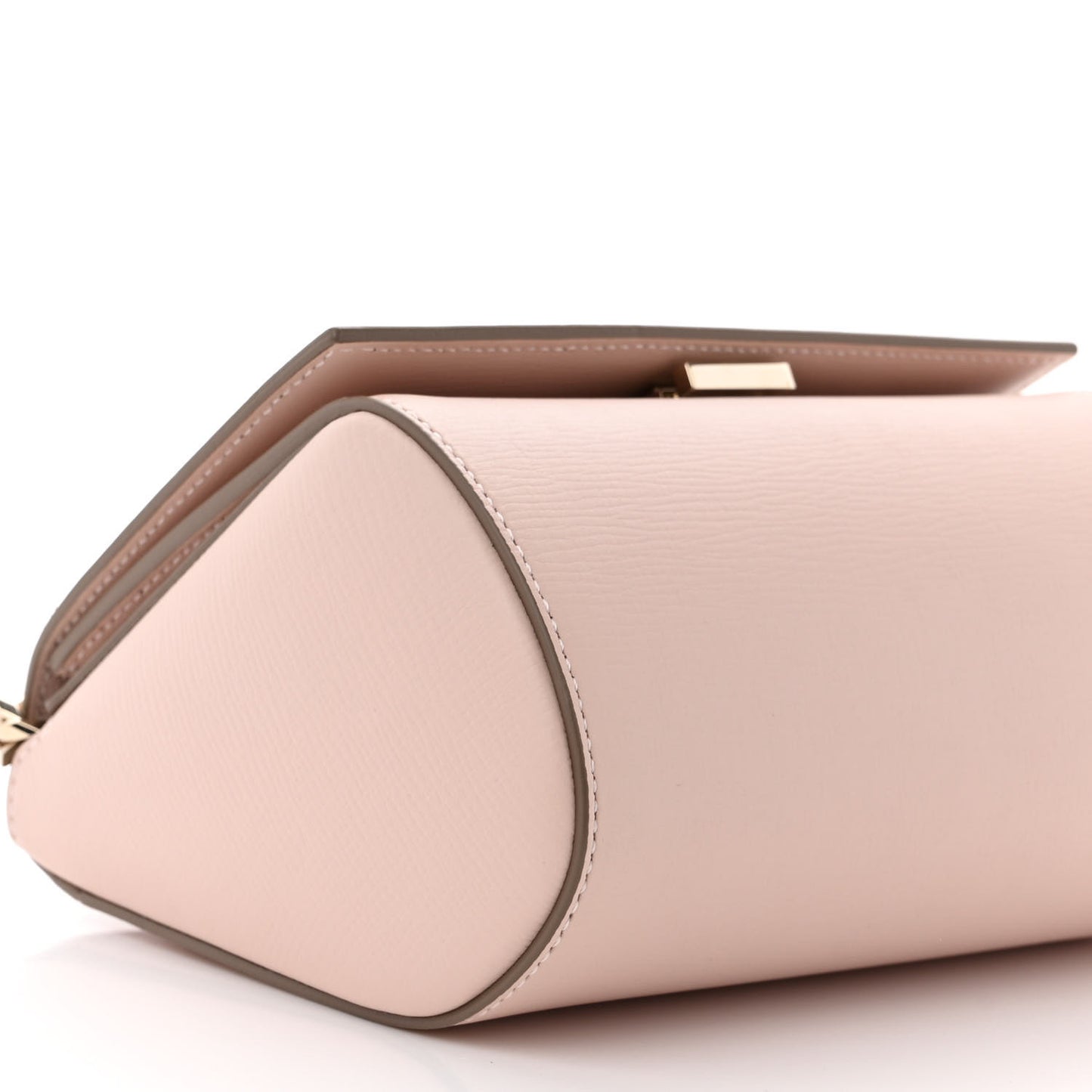 Textured Calfskin Mini Pandora Box Chain Crossbody Bag Powder Pink