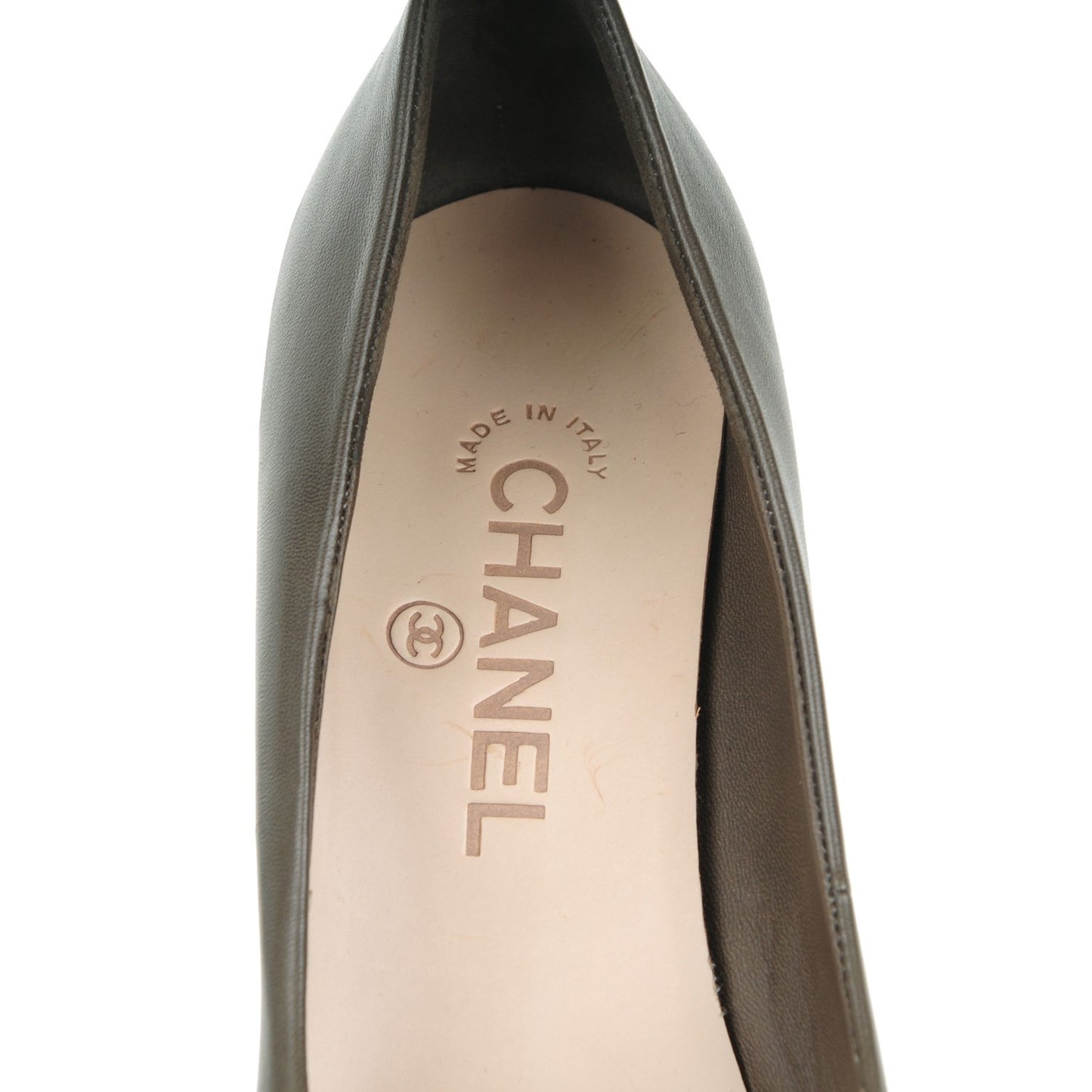 Lambskin Cap Toe Pumps 36.5 Grey Black