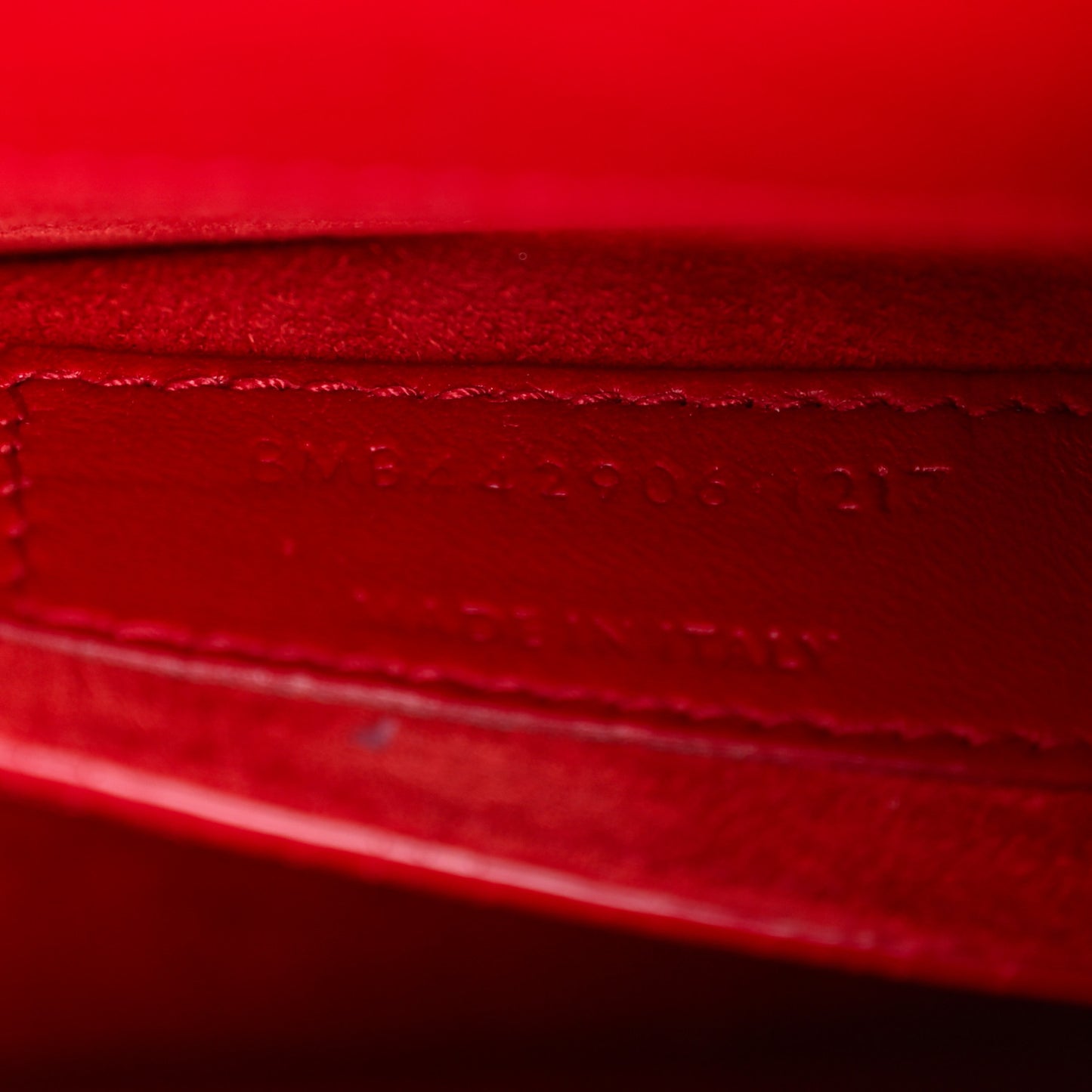 Calfskin Crocodile Embossed Medium Monogram Sunset Rouge Eros