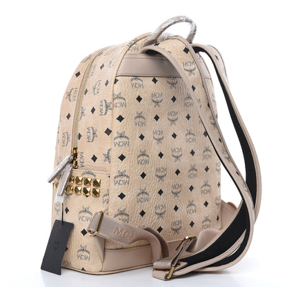 MCM Visetos Small Side Stud Stark Backpack Beige 3 of 9