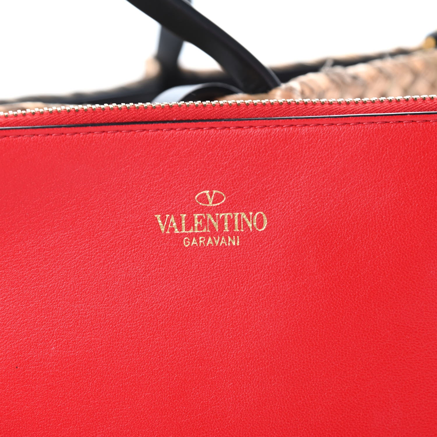 Valentino Garavani Raffia Medium Vlogo Escape Shopper Natural Black Rouge 7 of 12