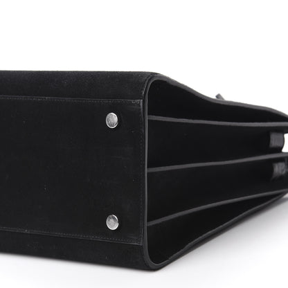 Saint Laurent Suede Crocodile Embossed Small Sac De Jour Black 7 of 11