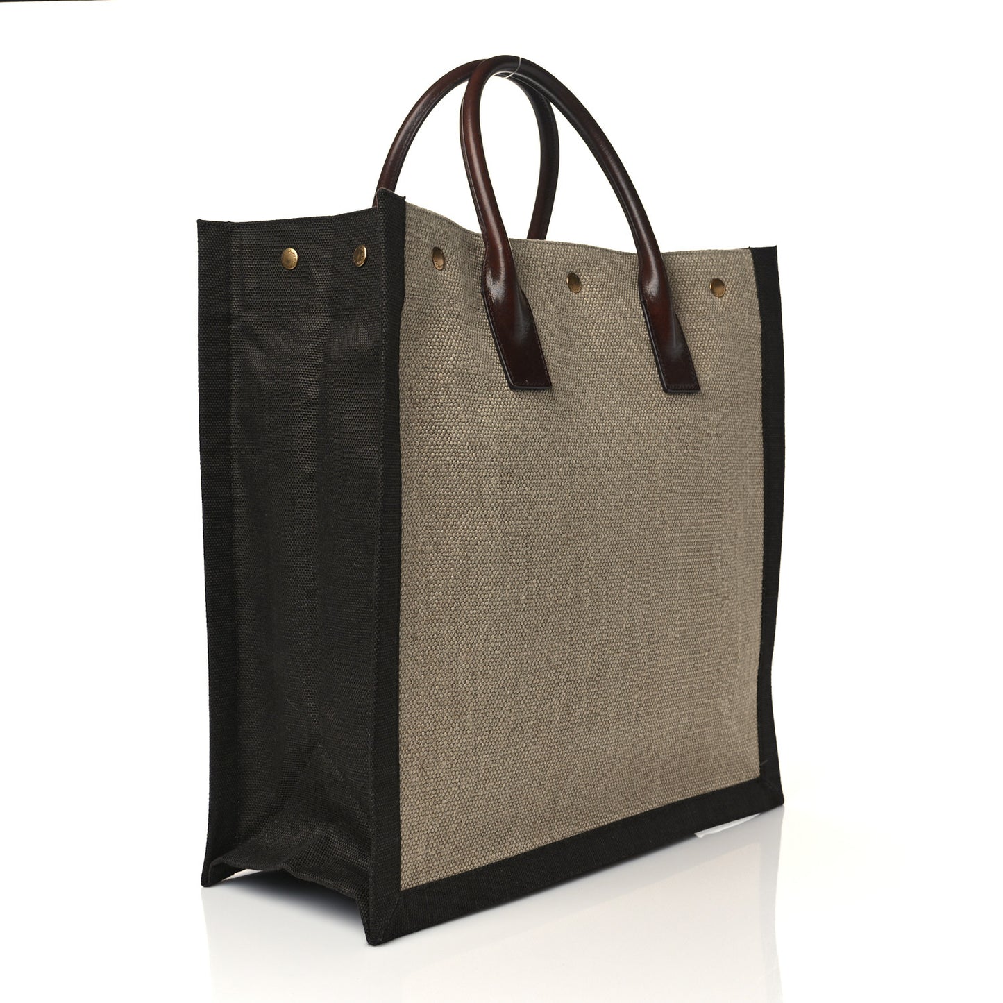Linen Calfskin Rive Gauche North South Tote Natural