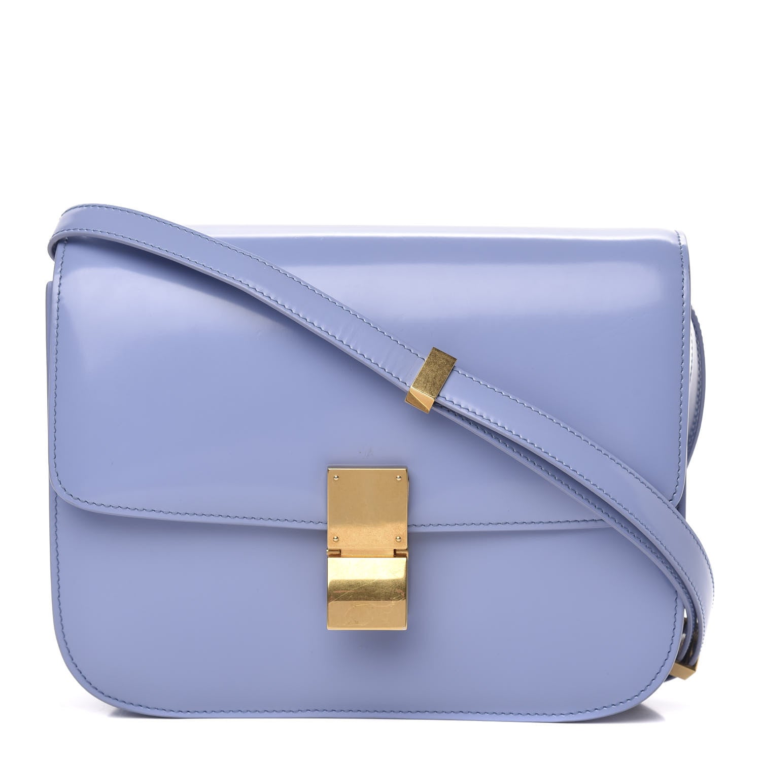 Celine Spazzolato Calfskin Medium Classic Box Flap Bag Porcelain 1 of 11