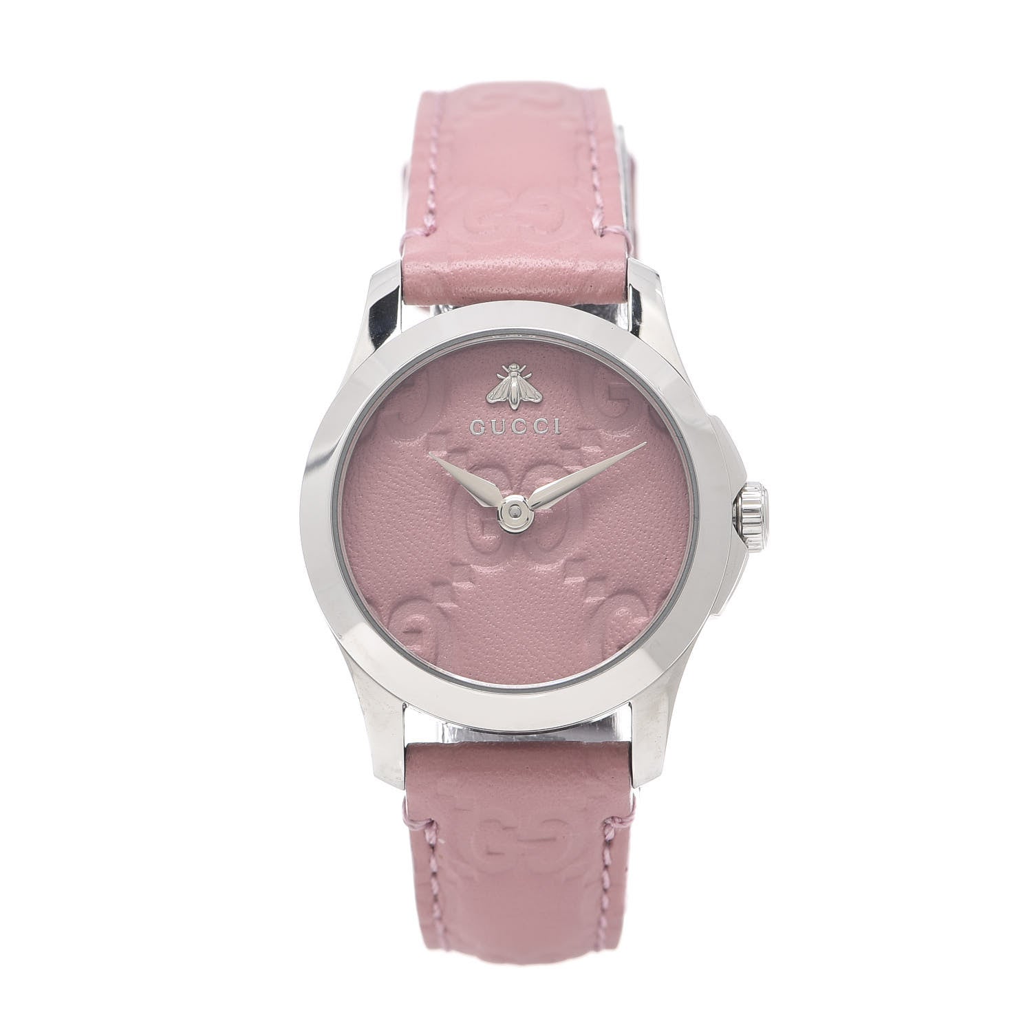 Gucci Stainless Steel Calfskin 27mm G-Timeless Quartz Watch Pink 1 of 6