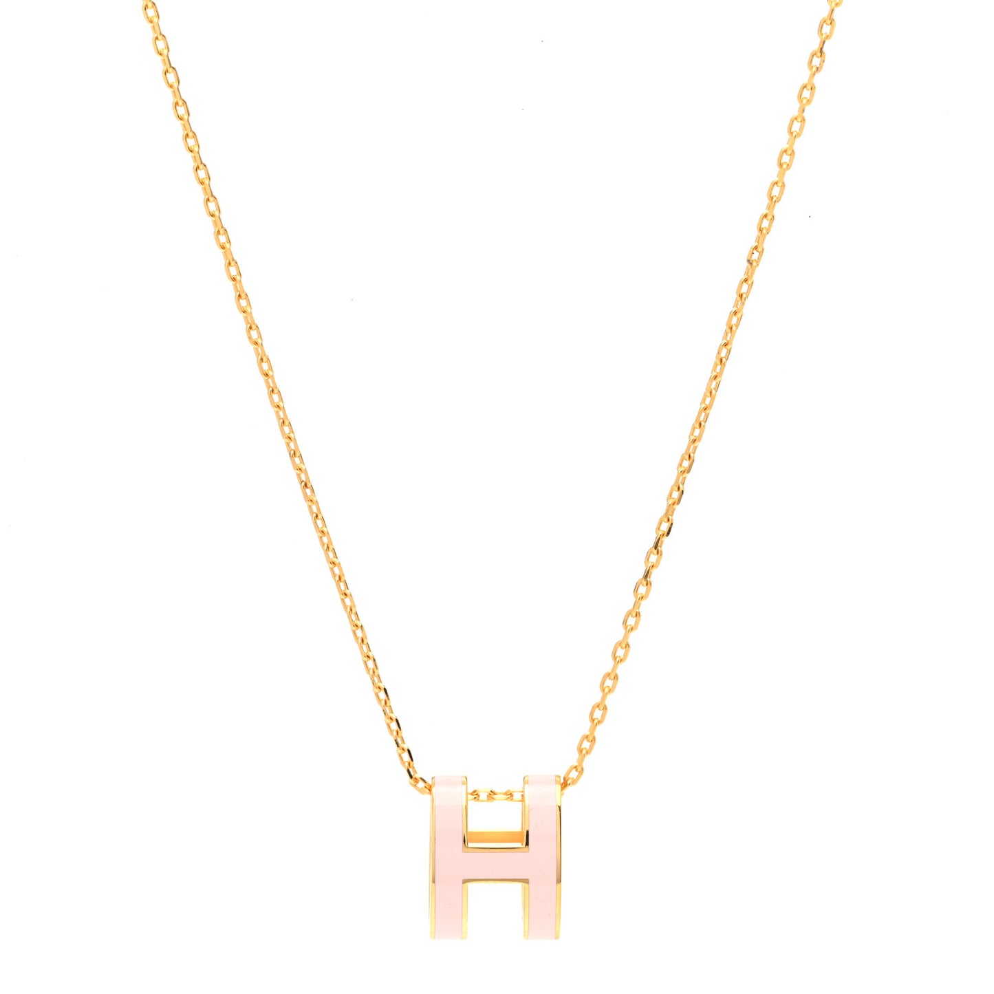 Lacquered Rose Gold Pop H Pendant Necklace Rose Dragee