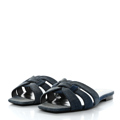 Saint Laurent Denim Tribute 05 Slide Sandals 35 Deep Navy Jeans 3 of 11