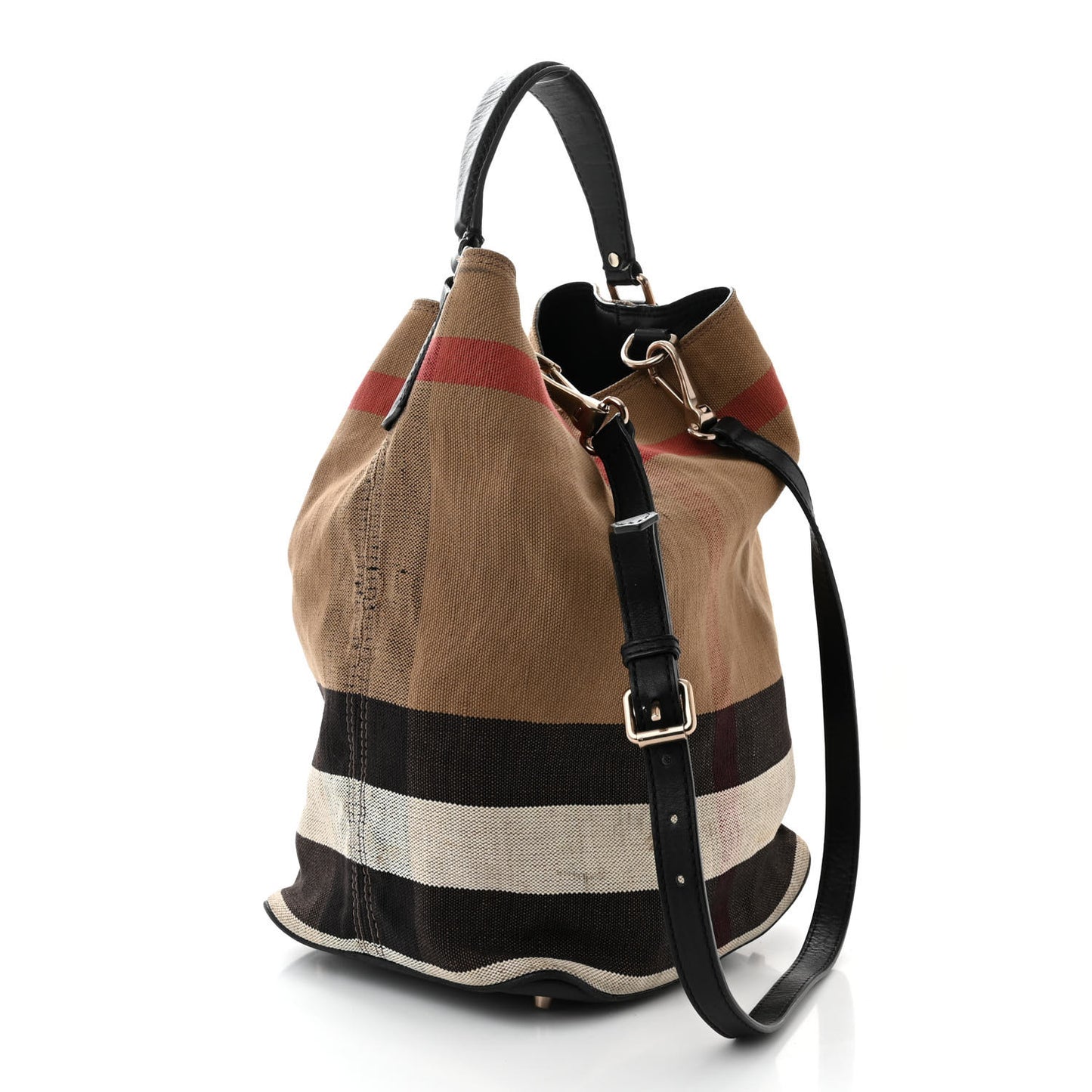 Canvas Mega Check Medium Ashby Hobo Black