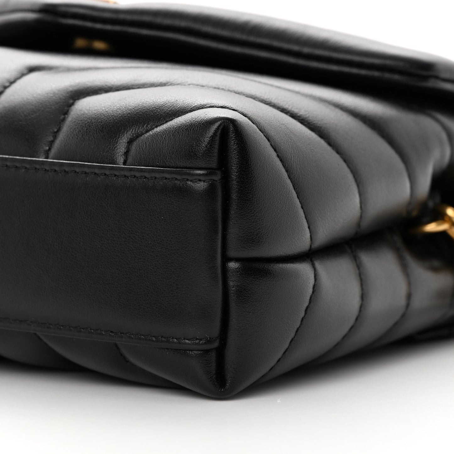 Calfskin Y Quilted Monogram Toy Loulou Crossbody Bag Black