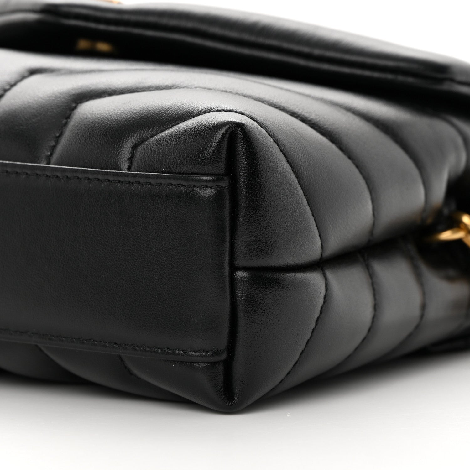 Saint Laurent Calfskin Y Quilted Monogram Toy Loulou Crossbody Bag Black 10 of 15