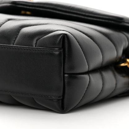 Saint Laurent Calfskin Y Quilted Monogram Toy Loulou Crossbody Bag Black 10 of 15