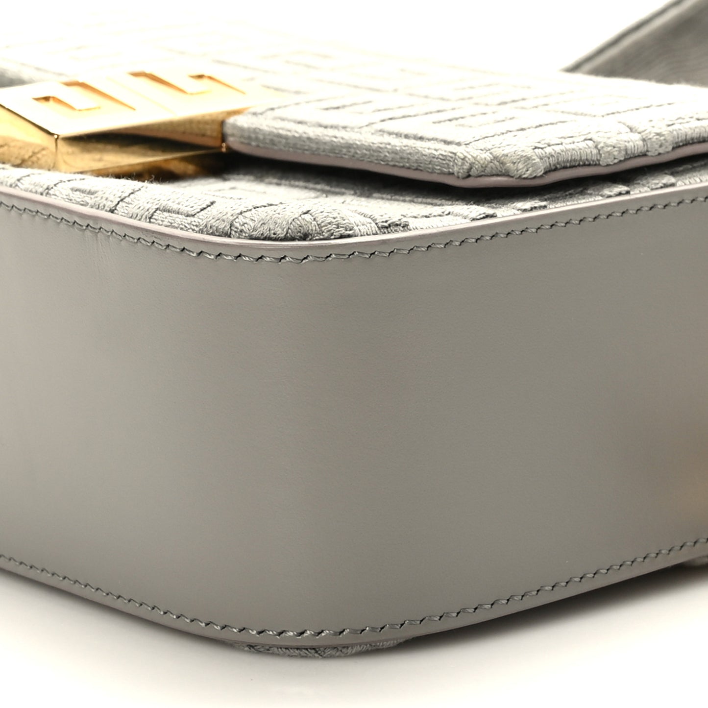 Canvas Embroidered Small 4G Woven Chain Crossbody Stone Gray