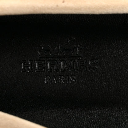 Hermes Suede Goatskin Womens Faubourg Loafers 38 Beige Argile 8 of 10