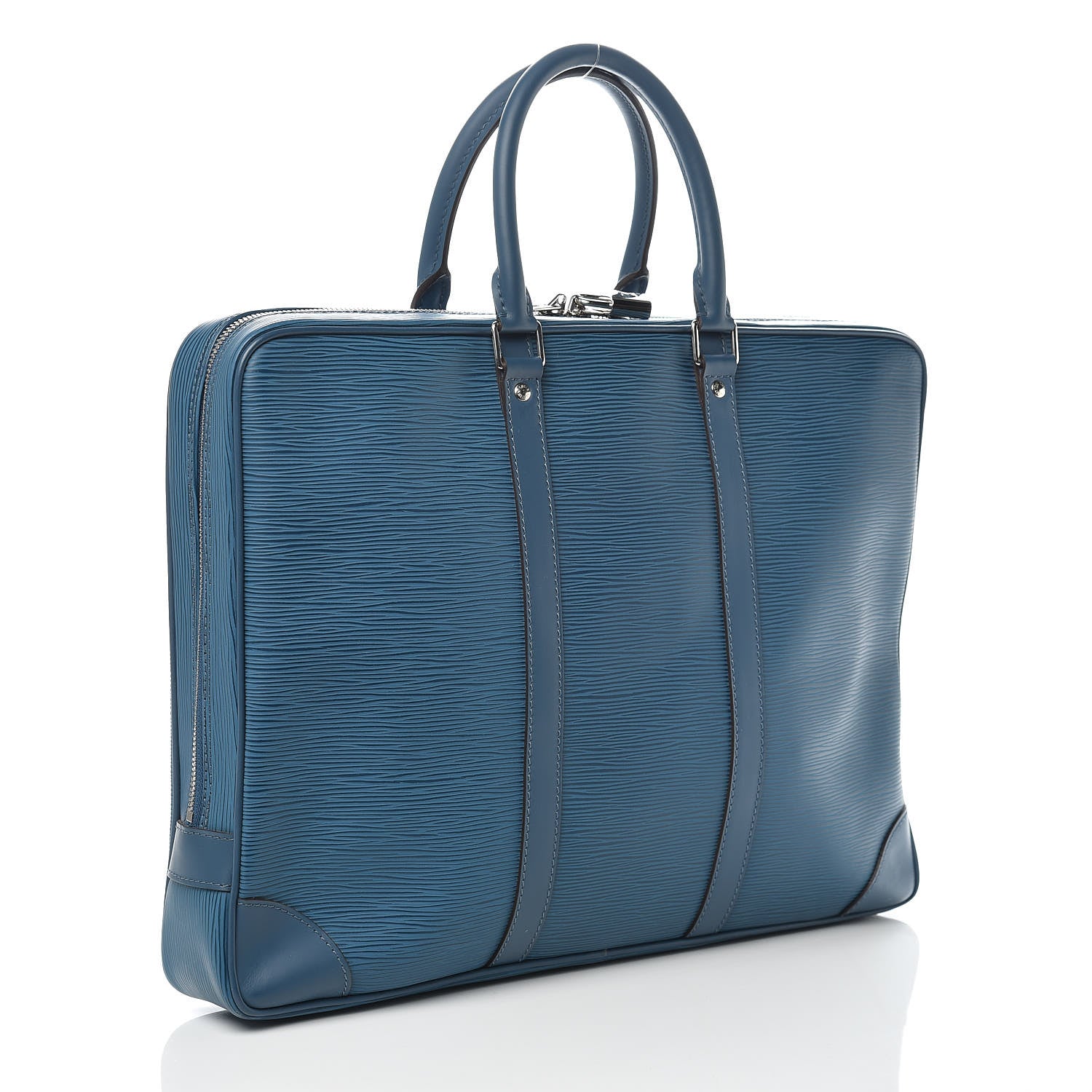 Louis Vuitton Epi Porte-Documents Voyage Briefcase Blue Celeste 3 of 9