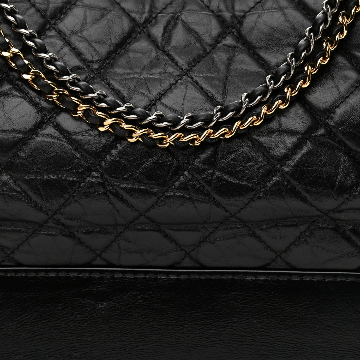 Chanel Aged Calfskin Quilted Medium Gabrielle Hobo Black 8 of 12