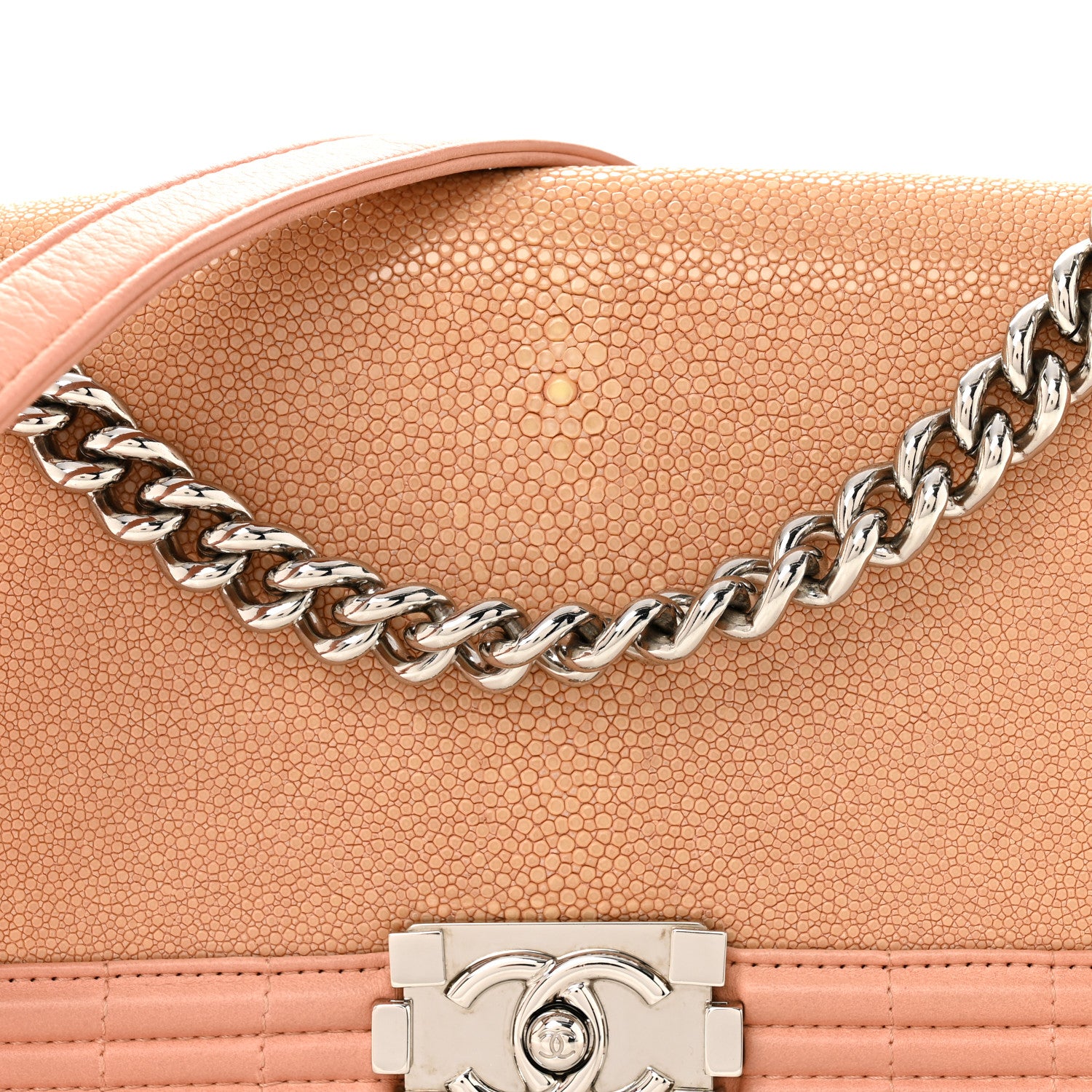 Chanel Galuchat Stingray Medium Boy Flap Pink 8 of 11