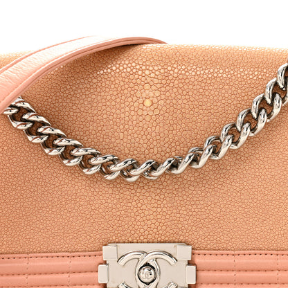 Chanel Galuchat Stingray Medium Boy Flap Pink 8 of 11