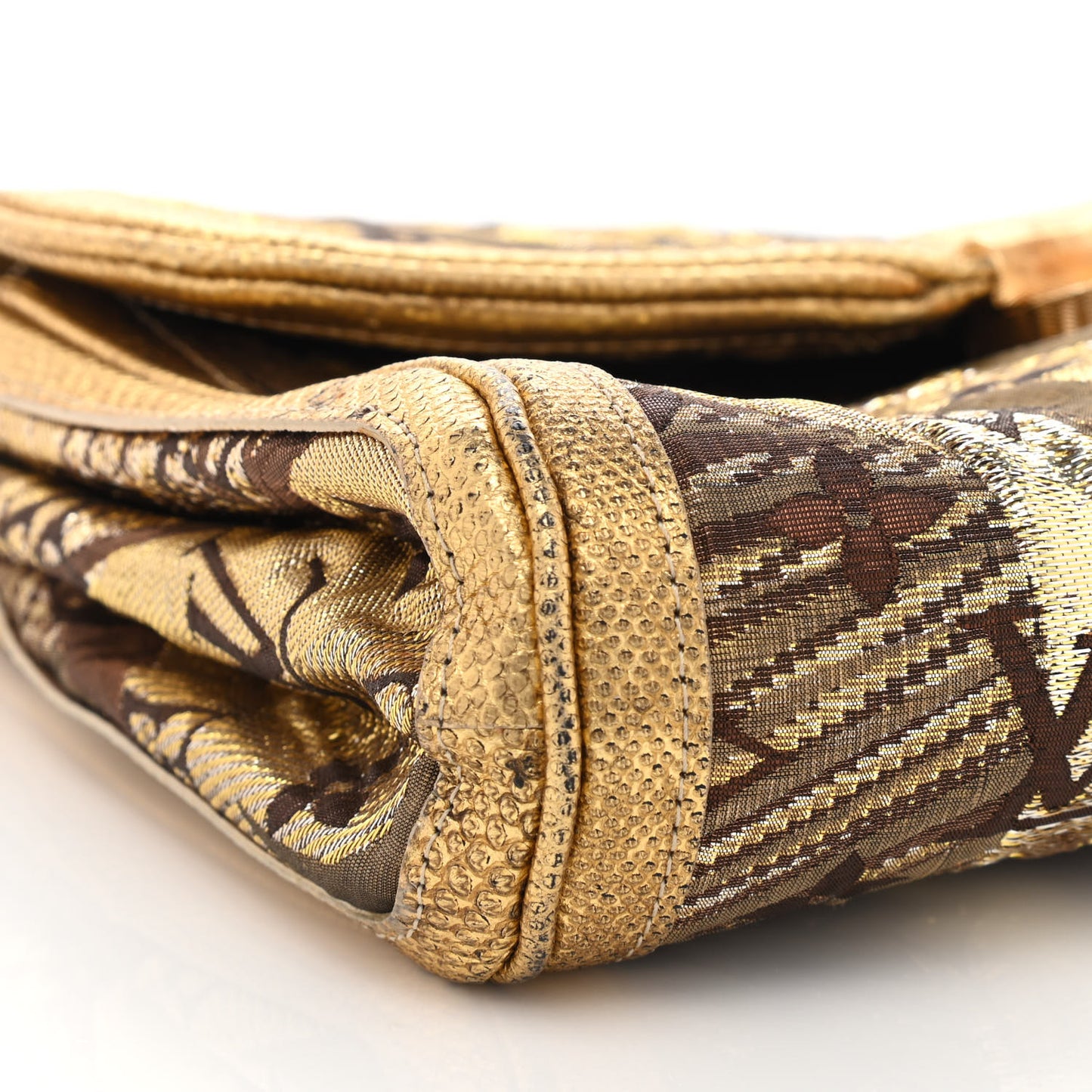 Monogram Brocade Thalie Clutch Gold