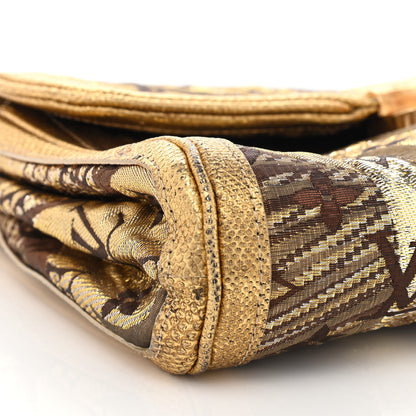 Louis Vuitton Monogram Brocade Thalie Clutch Gold 16 of 22