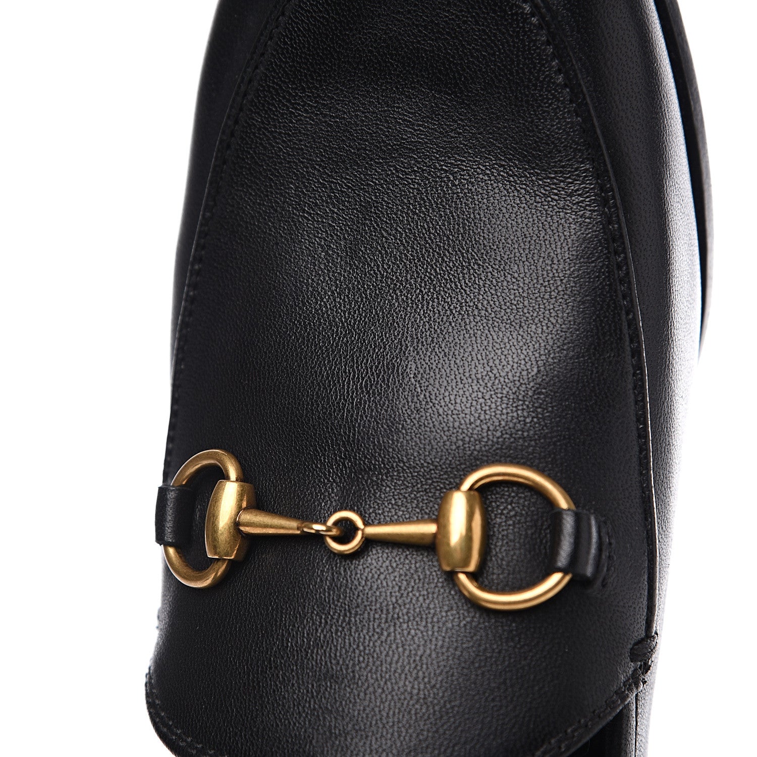 Gucci Lambskin Womens Brixton Horsebit Loafers 35 Black 10 of 11