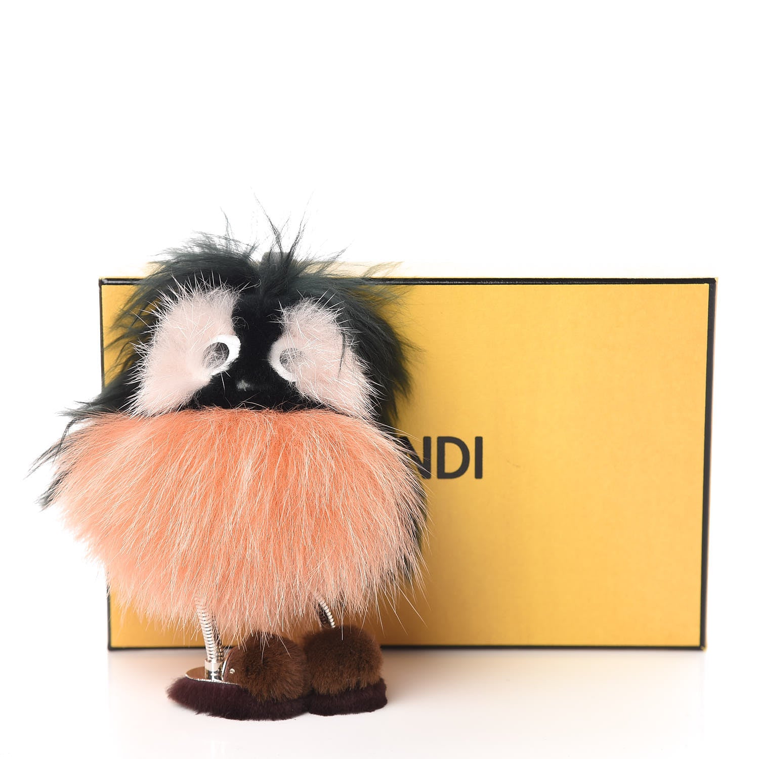 Fendi Mink Fox Fur Dad Wonders Bag Charm Black Multicolor 6 of 6