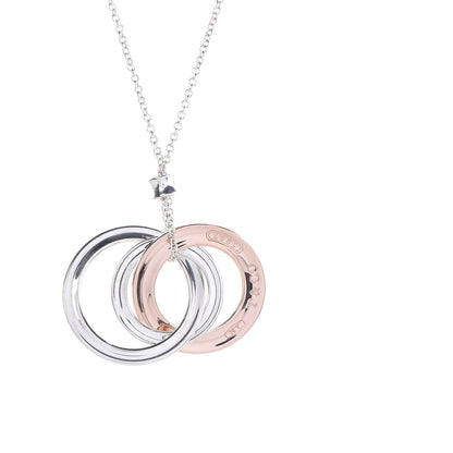 Tiffany Sterling Silver Rubedo Small Interlocking Circles Pendant 5 of 7