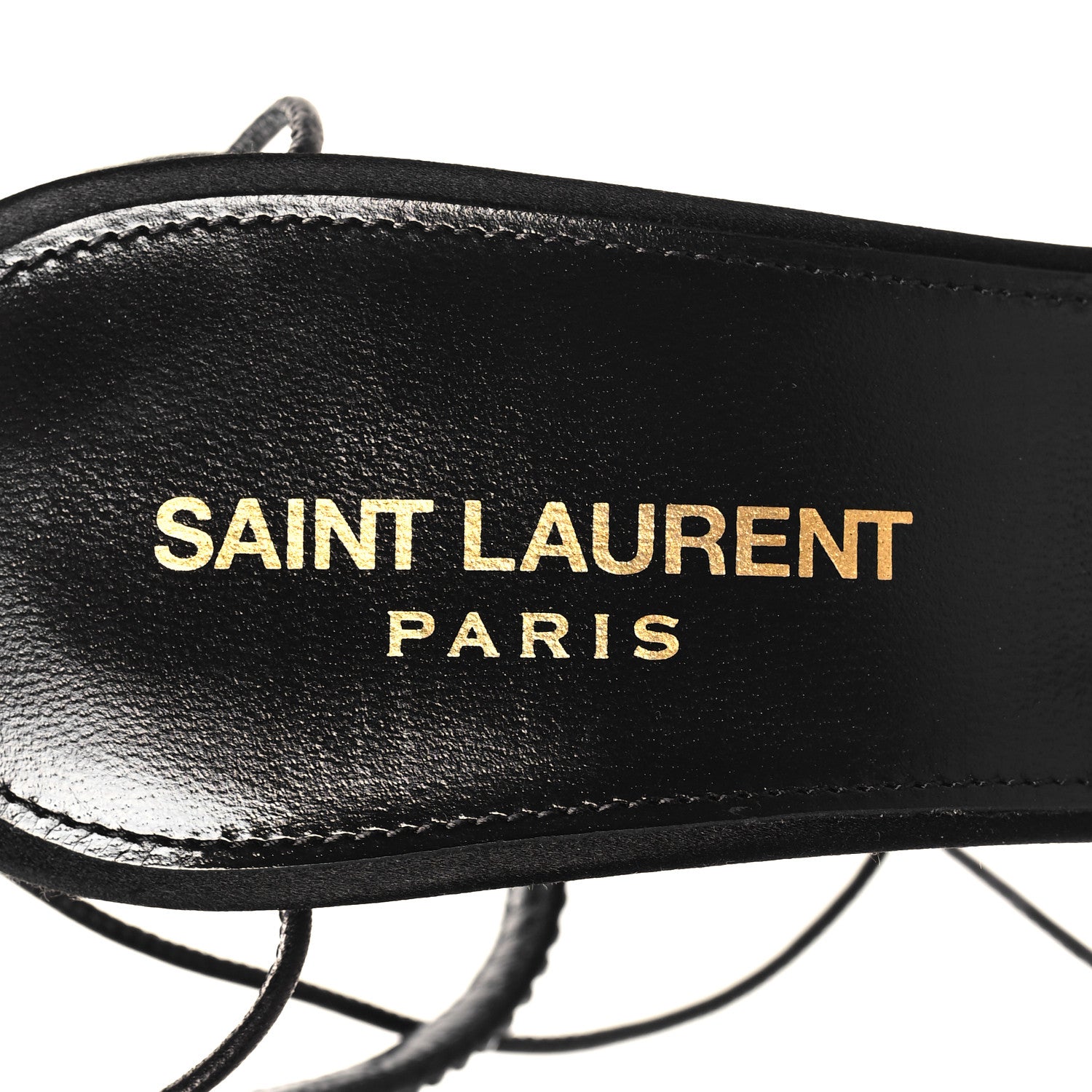 Saint Laurent Satin Strass Gippy 110 Sevilla Ankle Strap Sandals 39 Black 8 of 11