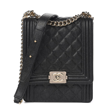 Chanel Caviar Quilted North South Boy Flap Black 1 of 9