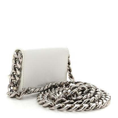 Alexander McQueen Smooth Calfskin Micro The Four Ring Knuckle Chain Shoulder Bag White 3 of 10