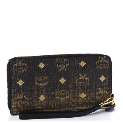 MCM Gradation Visetos Rockstar Large Zip Around Wallet Black and Gold 3 of 9