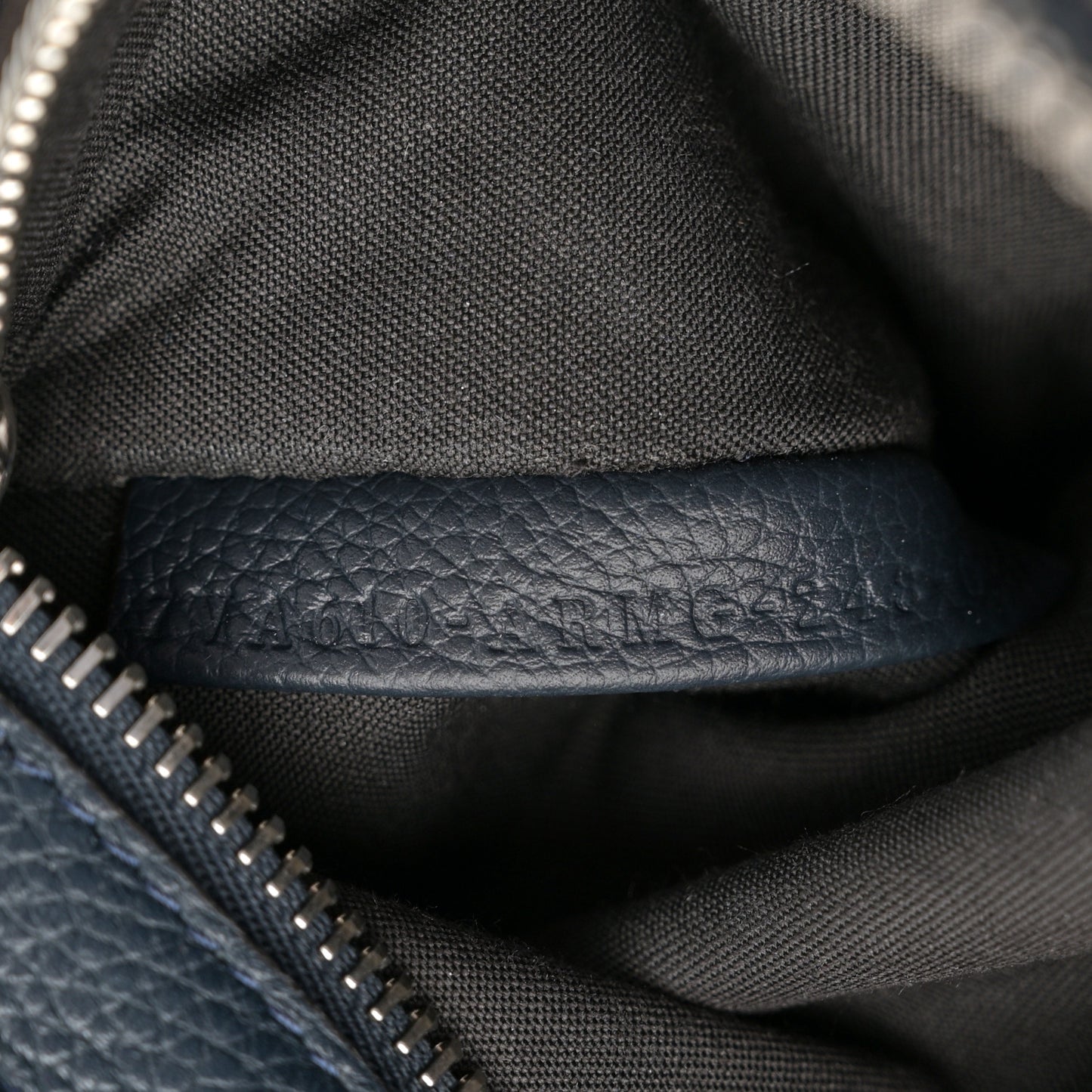 Pequin Vitello Logo Shopper Tote Blue