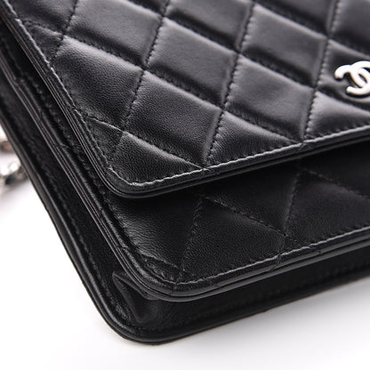 Chanel Lambskin Quilted Wallet On Chain WOC Black 9 of 12