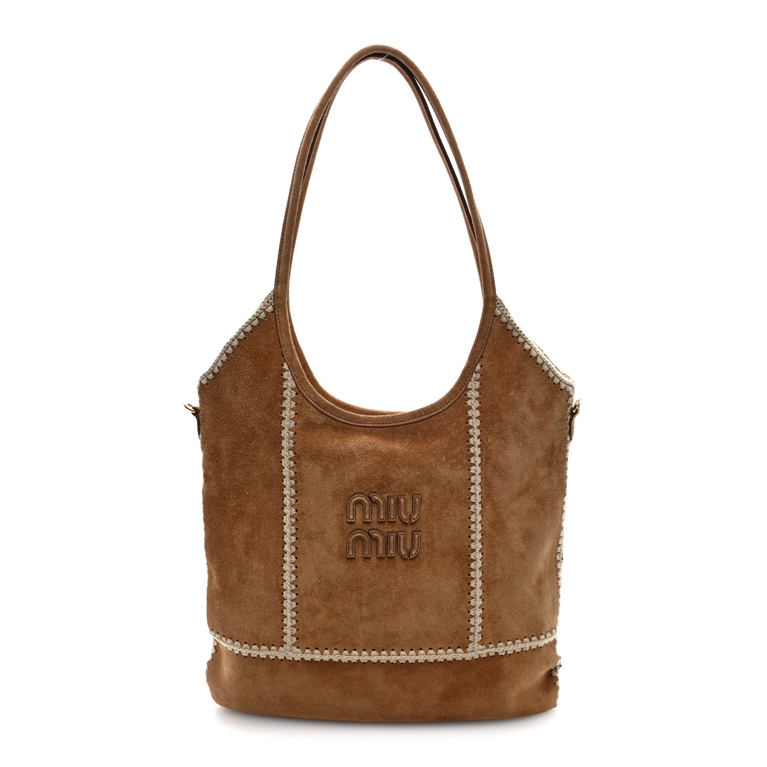 Miu Miu Camoscio Crochet Ivy Tote Cannella 1 of 9