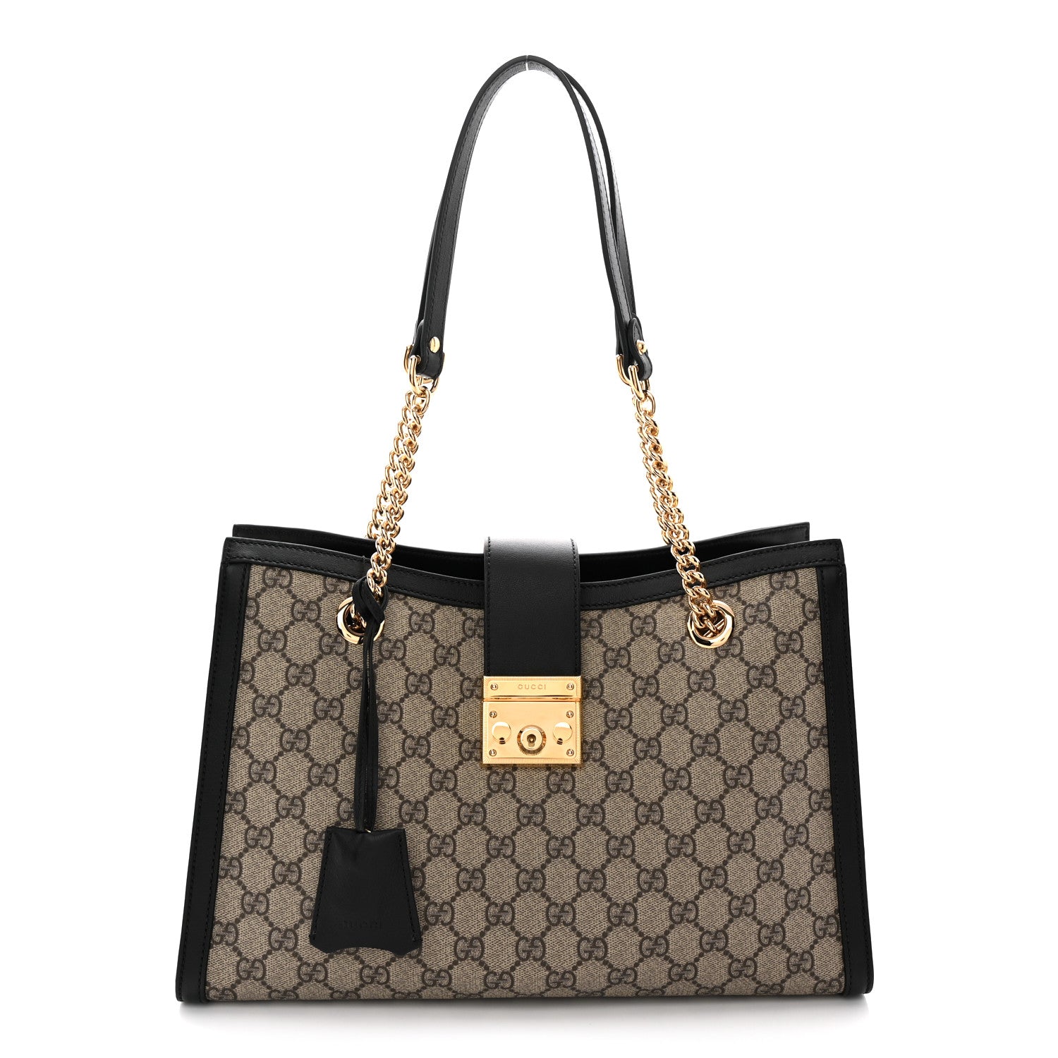 Gucci GG Supreme Monogram Medium Padlock Tote Black 1 of 10