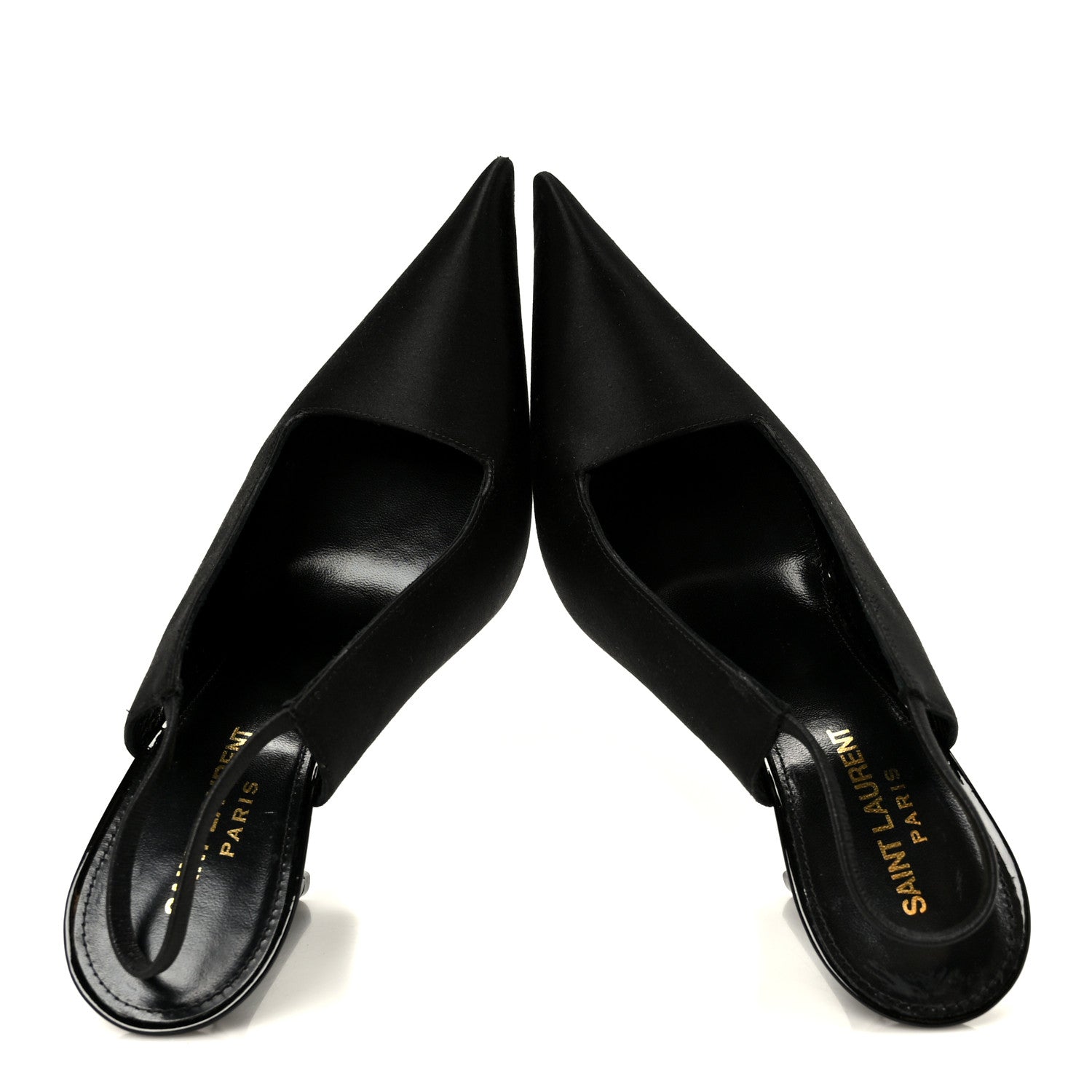 Saint Laurent Raso Regale Raven 110 Slingback Pumps 37 Black 2 of 10