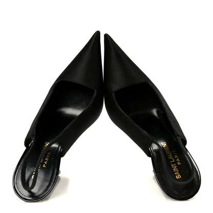 Saint Laurent Raso Regale Raven 110 Slingback Pumps 37 Black 2 of 10
