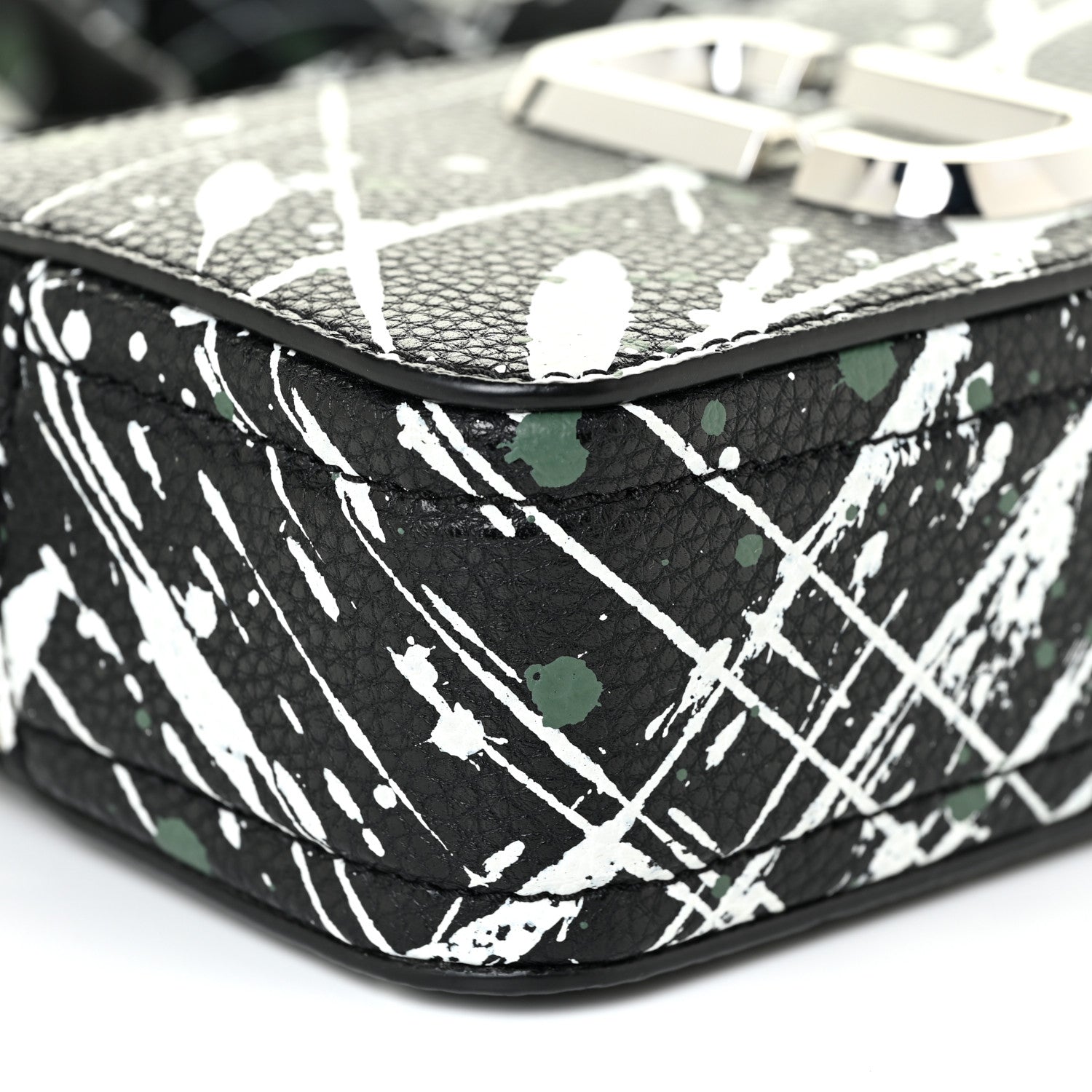 Marc Jacobs Calfskin Paint Splatter Small Snapshot Camera Bag Black Multi 8 of 9