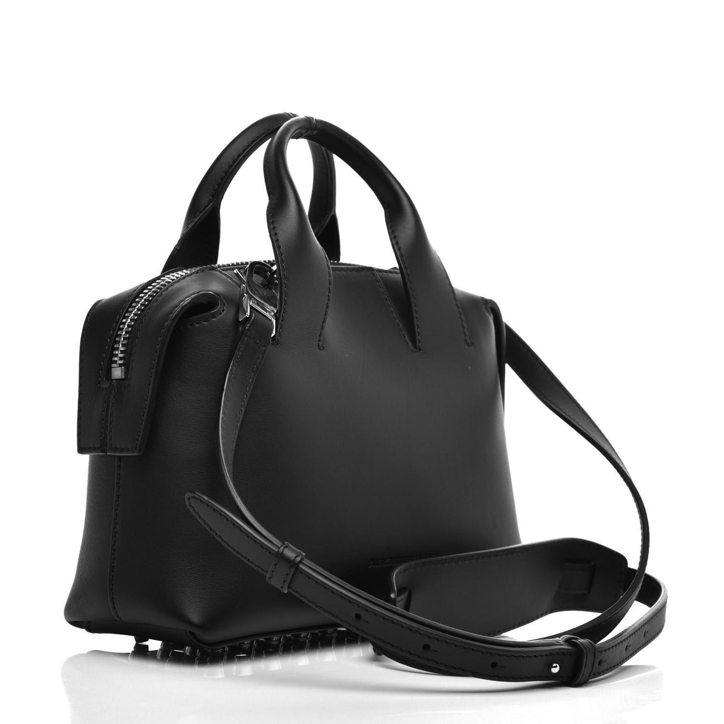 Calfskin Small Rogue Satchel Black Silver Hardware