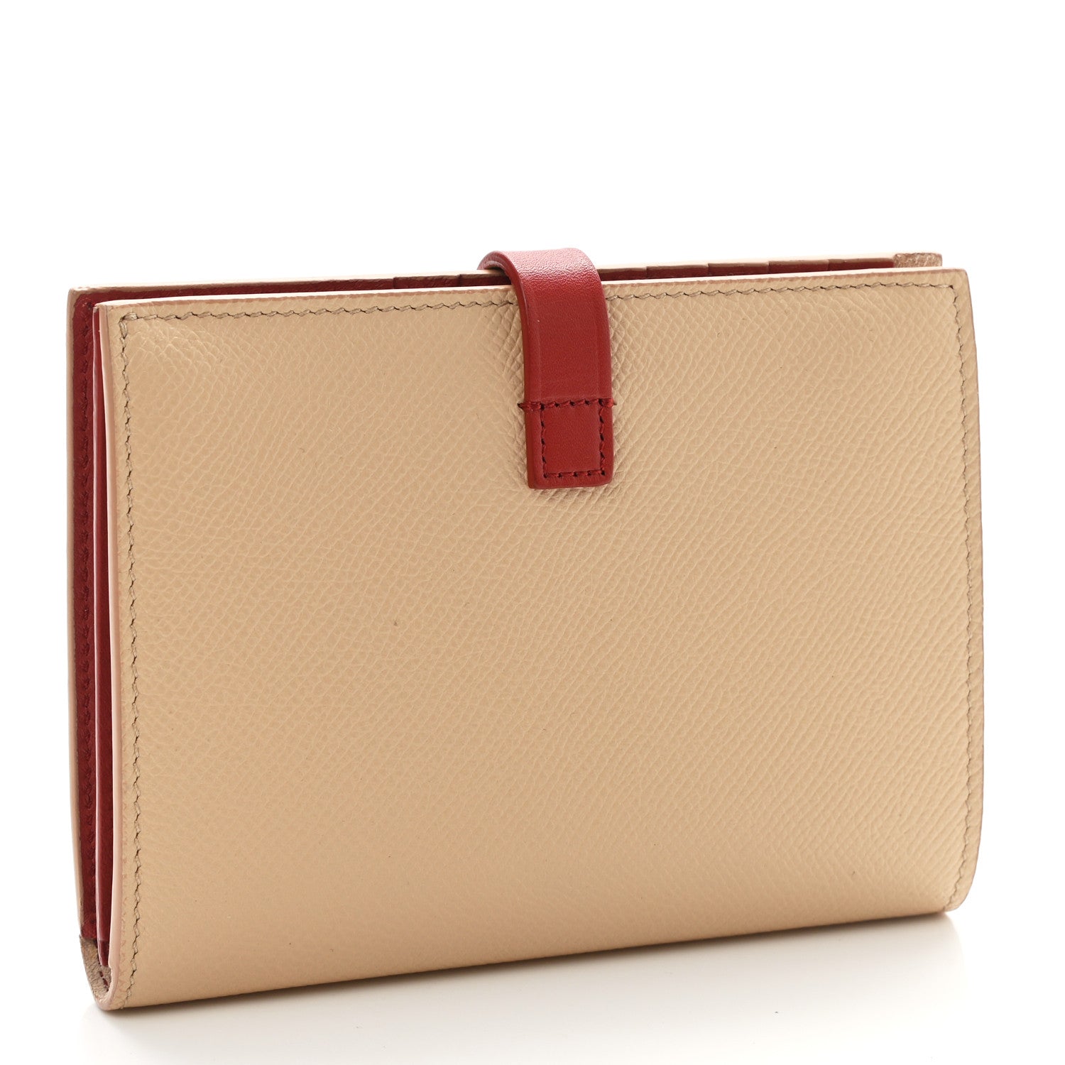 Celine Grained Calfskin Medium Multifunction Strap Wallet Powder Red 3 of 7