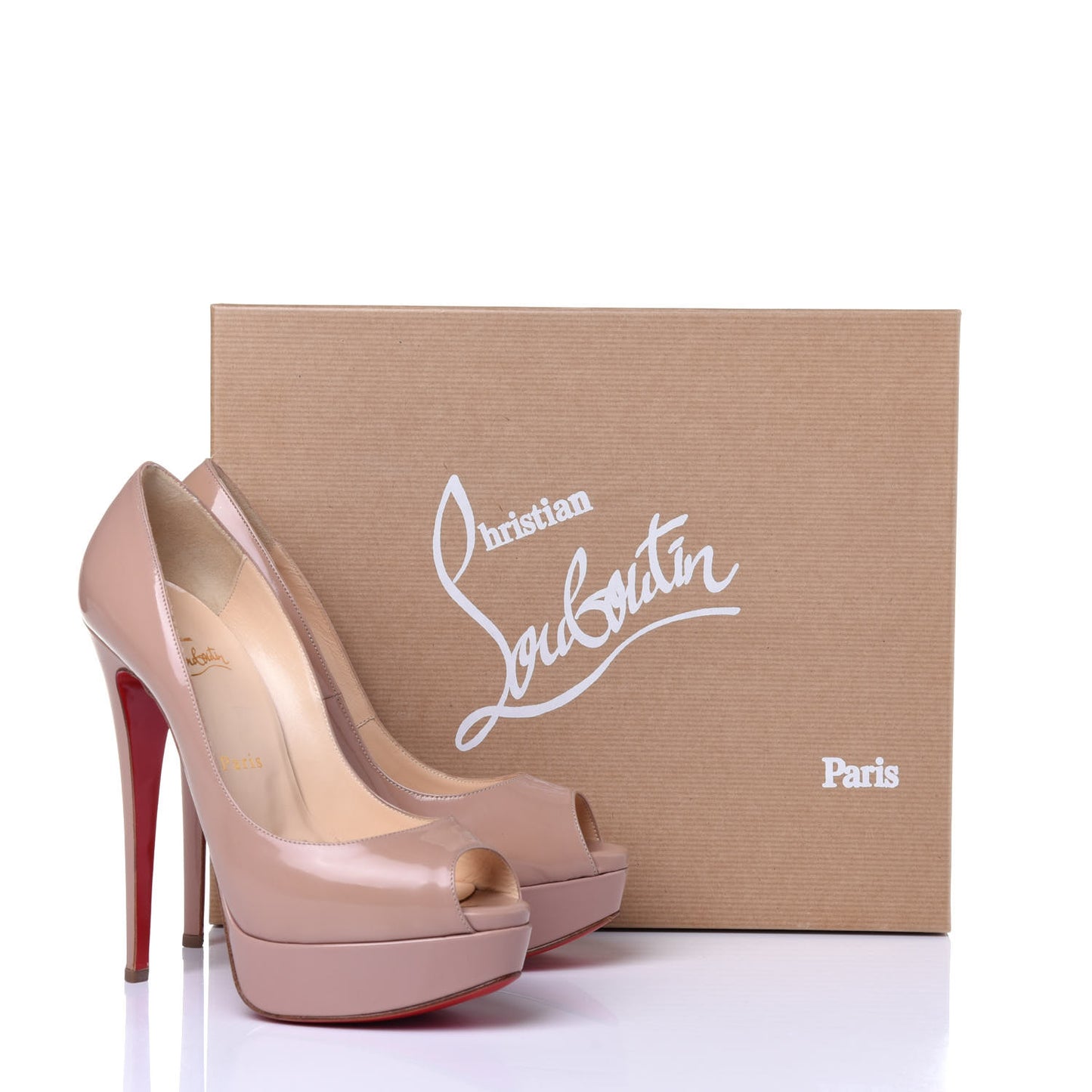 Patent Lady Peep 150 Pumps 38 Nude